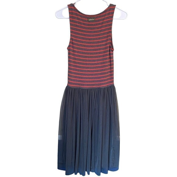 MATILDA Jane TWAS THE NIGHT Dress Tank Tulle Striped Red Gray Women's XS - Picture 4 of 10